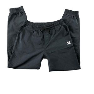 Hurley Boys Medium Black Nike Dri Fit Light Weight Polyester Jogger Pants.